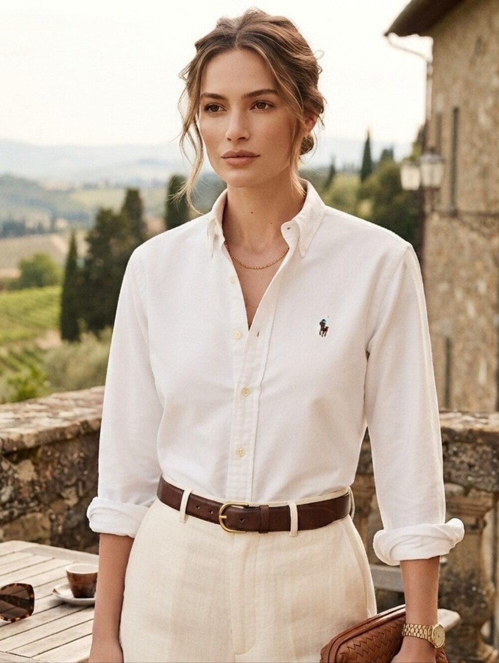 NWOT Polo Ralph Lauren XS White Oxford Shirt Quiet Luxury Old Money Classic Prep